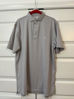 Birddogs Men's Light Gray Micro-Striped Polo